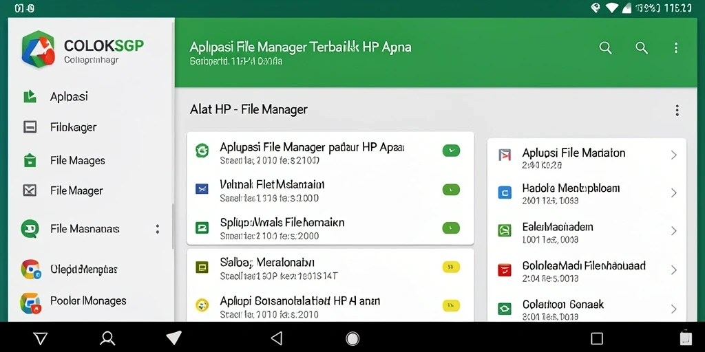 Tampilan antarmuka COLOKSGP saat mengelola file dengan mudah.