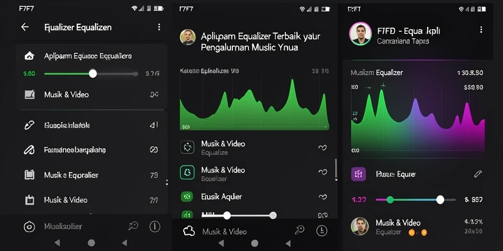 Antarmuka pengguna F7F7 menampilkan pengaturan equalizer yang intuitif dan mudah digunakan.