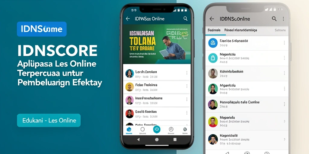 Antarmuka pengguna IDNSCORE yang intuitif untuk Les Online.