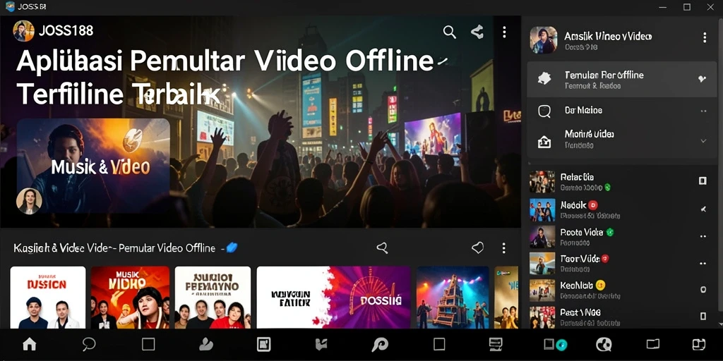 Antarmuka pengguna JOSS188 yang sederhana dan menarik untuk Pemutar Video Offline.