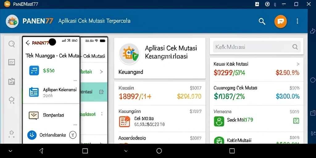 Tampilan utama aplikasi PANEN77 dengan fitur cek mutasi yang jelas.