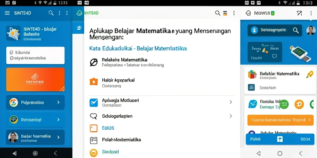 Antarmuka aplikasi SINTE4D yang interaktif untuk belajar matematika.