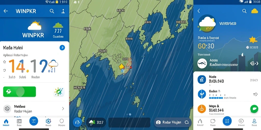 Tampilan antarmuka aplikasi WINPKR dengan radar hujan.