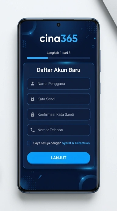 Tampilan halaman daftar cina365